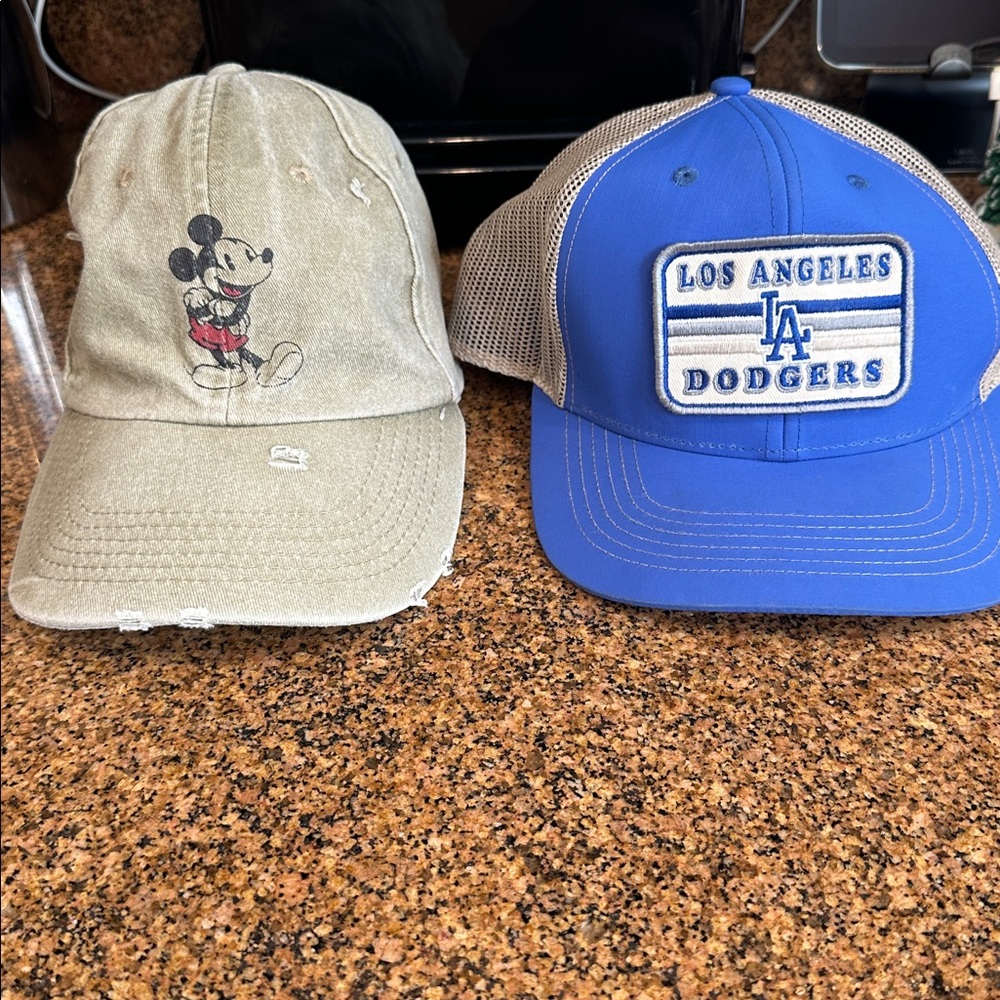 Hat Bundle. Disney distressed and Dodgers vintage.